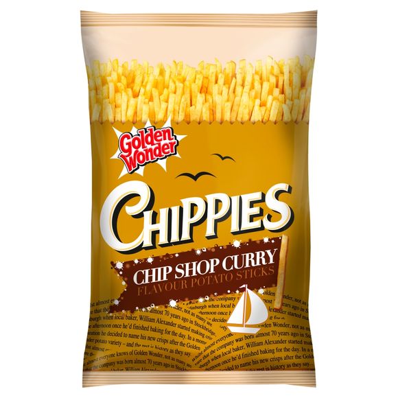 Golden Wonder Chippies Chip Shop Curry Flavour Potato Sticks 100g